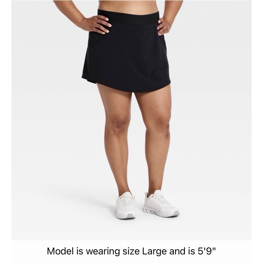 NWT All in Motion Black Active Light Skort High-Rise Athletic Skirt Small Long - Picture 7 of 11